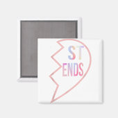 BESTE FREUNDIN 1 Herz in 2 Beste Freundinnen - Übe Magnet (Vorderseite/Rückseite)