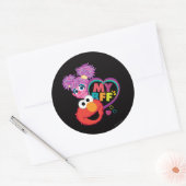 BESTE FREUNDIN Abby und Elmo Runder Aufkleber (Umschlag)