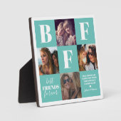 BESTE FREUNDIN Aquamarin Besties FotoCollage Fotoplatte (Vorderseite)