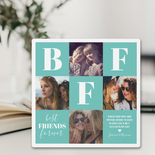 BESTE FREUNDIN Aquamarin Besties FotoCollage Fotoplatte