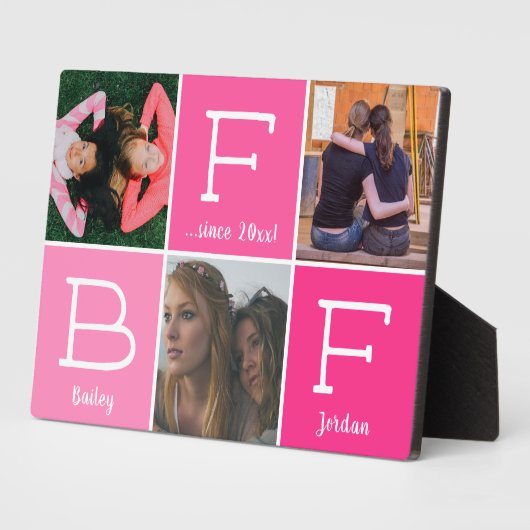 BESTE FREUNDIN Best Friends Besties Pink 3-Foto Co Fotoplatte (Seite)