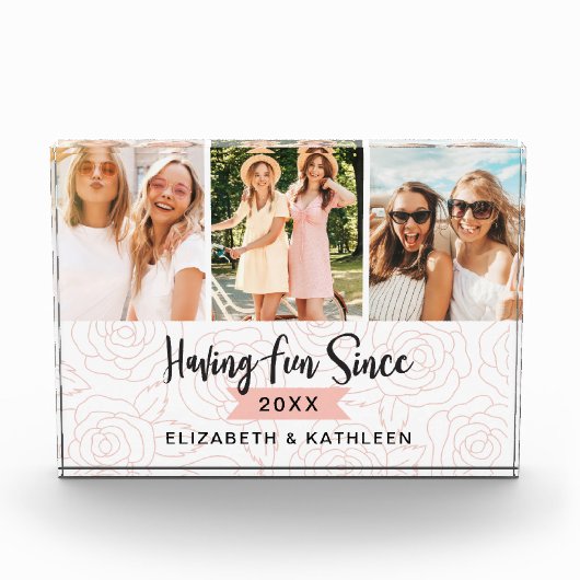 BESTE FREUNDIN Best Friends Script Collage Block (Vorderseite)