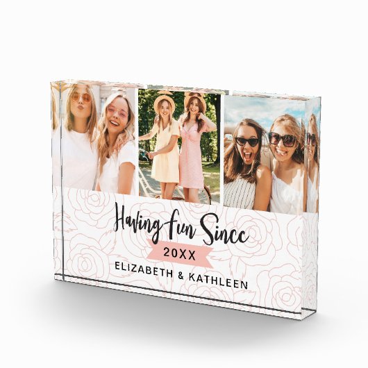 BESTE FREUNDIN Best Friends Script Collage Block (Rechts)