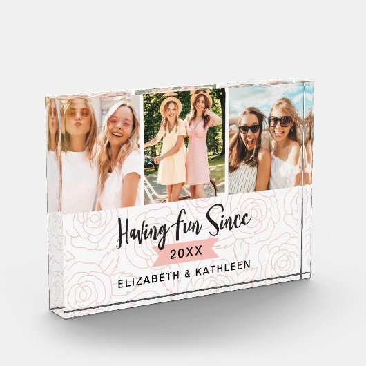 BESTE FREUNDIN Best Friends Script Collage Block (Links)