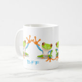 BESTE FREUNDIN beste Freund-für immer Frosch-weiße Kaffeetasse (Vorderseite Links)