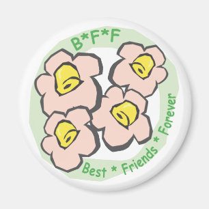 BESTE FREUNDIN beste Freund-für immer rosa Blumen Magnet