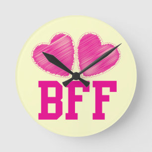 BESTE FREUNDIN beste Freunde für immer mit Runde Wanduhr