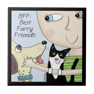 BESTE FREUNDIN: Beste Furry Freunde mit Hund und K Fliese