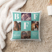 BESTE FREUNDIN Besties Foto Collage Aquamarin Kissen (Decke)
