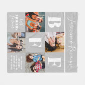BESTE FREUNDIN Besties FotoCollage Grau Fleecedecke (Vorderseite (Horizontal))