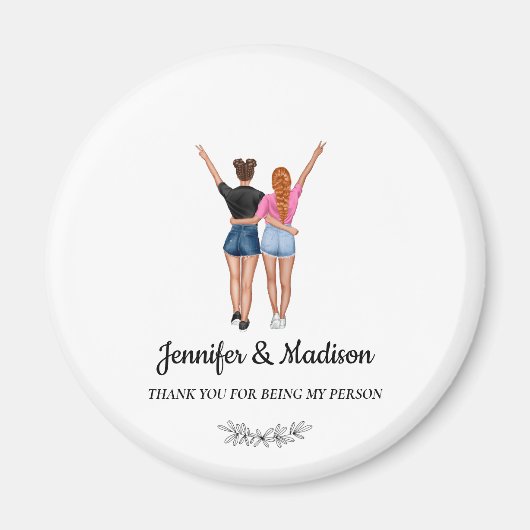 Beste Freundin Besties Freundschaft Individuelle N Magnet (Vorne)