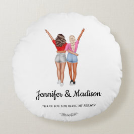 Beste Freundin Besties Freundschaft Individuelle N Rundes Kissen