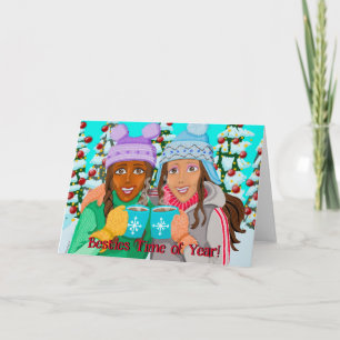 BESTE FREUNDIN Besties Holiday Grußkarte Feiertagskarte