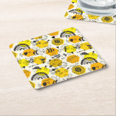 BESTE FREUNDIN Bienengeschenke für Bestien Gerette Rechteckiger Pappuntersetzer (angewinkelt)