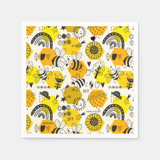 BESTE FREUNDIN Bienengeschenke für Bestien Gerette Serviette (Vorderseite)