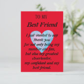 Beste Freundin danke Karte (Stehend Vorderseite)