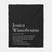 BESTE FREUNDIN Definition Schwarz/Weiß Personalisi Fleecedecke (Vorderseite)