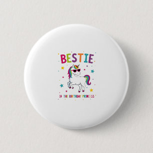 Beste Freundin der Geburtstagsprinzessin Mädchen D Button