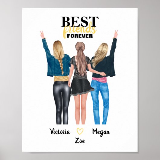 BESTE FREUNDIN Die besten Freunde für immer Kunst  Poster (Vorne)