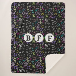 BESTE FREUNDIN Doodles - Imitate Glitzer Muster (3 Sherpadecke