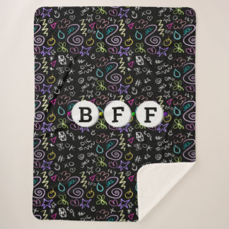 BESTE FREUNDIN Doodles - Imitate Glitzer Muster (3 Sherpadecke