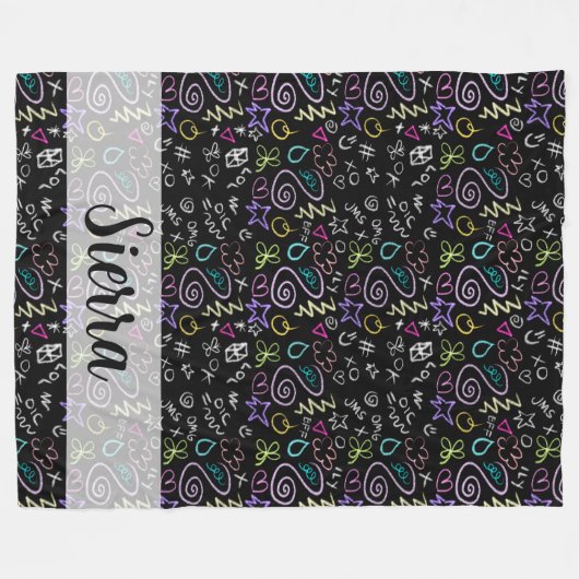 BESTE FREUNDIN Doodles - Imitate Glitzer Muster Fleecedecke (Vorderseite (Horizontal))