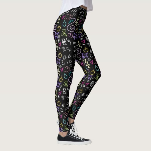 BESTE FREUNDIN Doodles - Imitate Glitzer Muster Leggings (Rechts)
