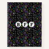 BESTE FREUNDIN Doodles - Imitate Glitzer Muster Notizblock (Vorderseite)