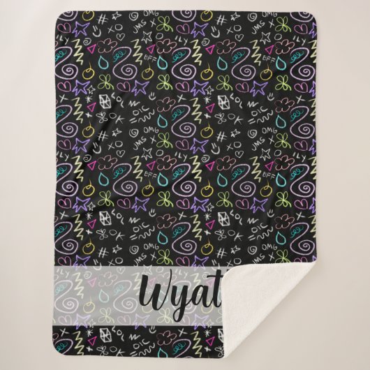 BESTE FREUNDIN Doodles - Imitate Glitzer Muster Sherpadecke (Vorderseite)