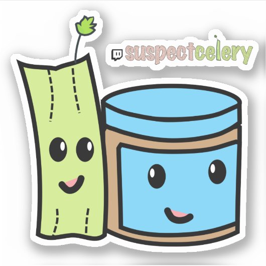 BESTE FREUNDIN Erdnussbutter + Celery Suspect™ Cel Aufkleber (Vorderseite)