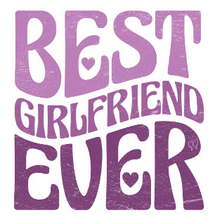 Beste Freundin Ever Lila Welliges Text-T-Shirt T-Shirt
