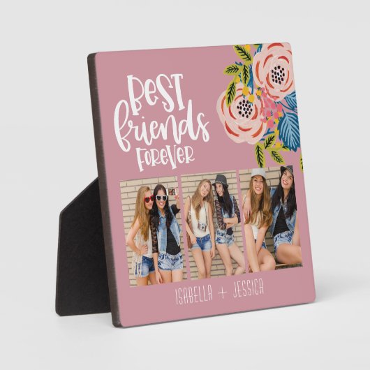 BESTE FREUNDIN Floral Foto Collage Beste Freunde F Fotoplatte (Vorderseite)