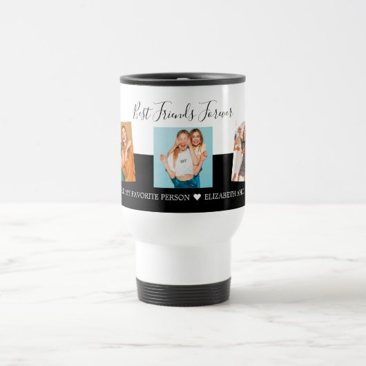 BESTE FREUNDIN Foto Collage Best Friends Script Mo Reisebecher (Mittel)