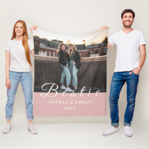 Beste-Freundin-Foto-Collage-Flanelldecke mit Namen Fleecedecke