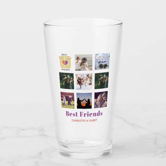 BESTE FREUNDIN Foto Collage Geschenk Peanutbutter  Glas (Vorderseite)