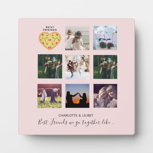BESTE FREUNDIN Foto Collage Geschenke Dusty Pink P Fotoplatte (Vorderseite)