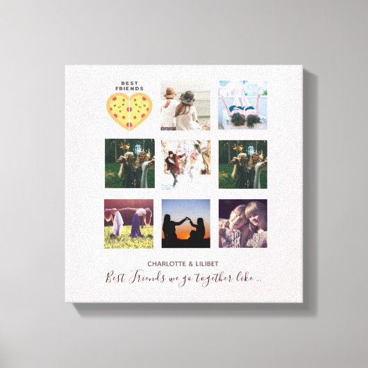 BESTE FREUNDIN Foto Collage Geschenke Dusty Pink P Leinwanddruck (Vorderseite)