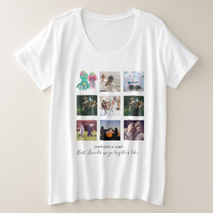 BESTE FREUNDIN Foto Collage Jellyfish Octopus Cust Große Größe T-Shirt