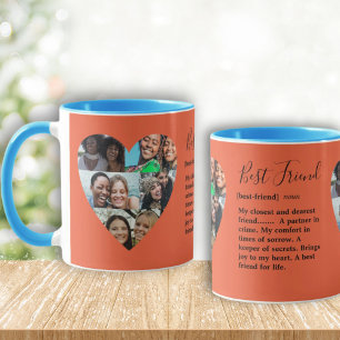 Beste-Freundin-Foto-Herz-Collage Farbige Tasse