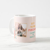 Beste Freundin Foto Korallenrosa Aquarellfarben Bl Kaffeetasse (Vorderseite Links)