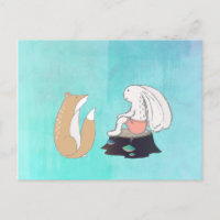 BESTE FREUNDIN Fox und Kaninchen Cartoon Sketch