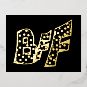 BESTE FREUNDIN Freundschaft Dots Gold Fossil Postk Folien Feiertagspostkarte