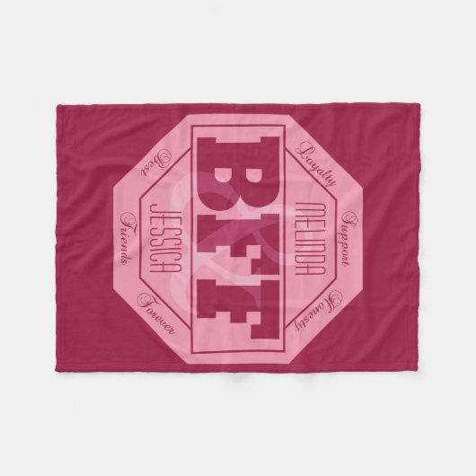 BESTE FREUNDIN Freundschaft - individuelle Namen - Fleecedecke (Vorderseite (Horizontal))