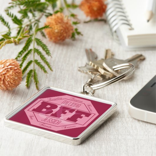 BESTE FREUNDIN Freundschaft - individuelle Namen - Schlüsselanhänger (Seite)