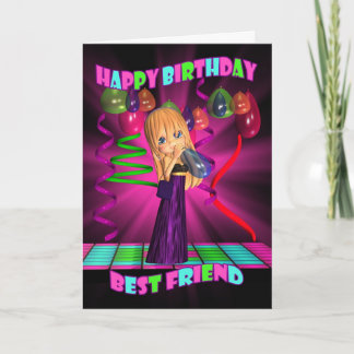 Beste Freundin Happy Geburtstag mit Niedlicher kle Karte
