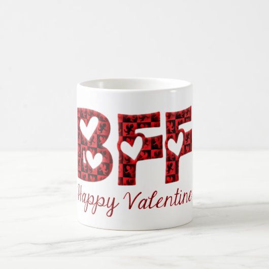 BESTE FREUNDIN Happy Valentine Niedliche Kupiden T Kaffeetasse (Mittel)