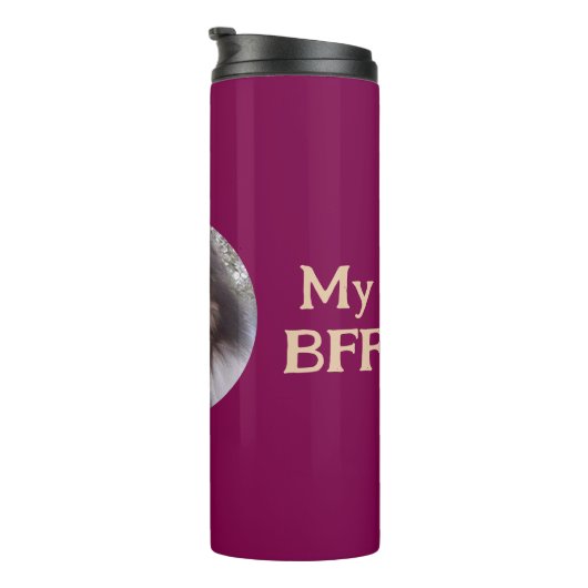 BESTE FREUNDIN Haustier Foto PERSONALISIEREN Thermosbecher (Nach rechts gedreht)