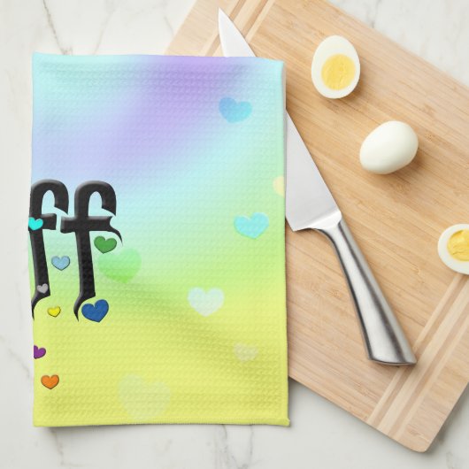 beste Freundin ~ Herz Handtuch (Viertel Falte)