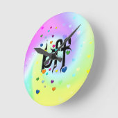 beste Freundin ~ Herz Runde Wanduhr (Winkel)