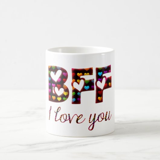 BESTE FREUNDIN I Liebe Sie Niedlich Herztypografie Kaffeetasse (Mittel)